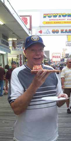 Dale with Pizza at Funtown Pier